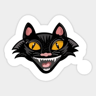 Vintage Halloween Cat Sticker